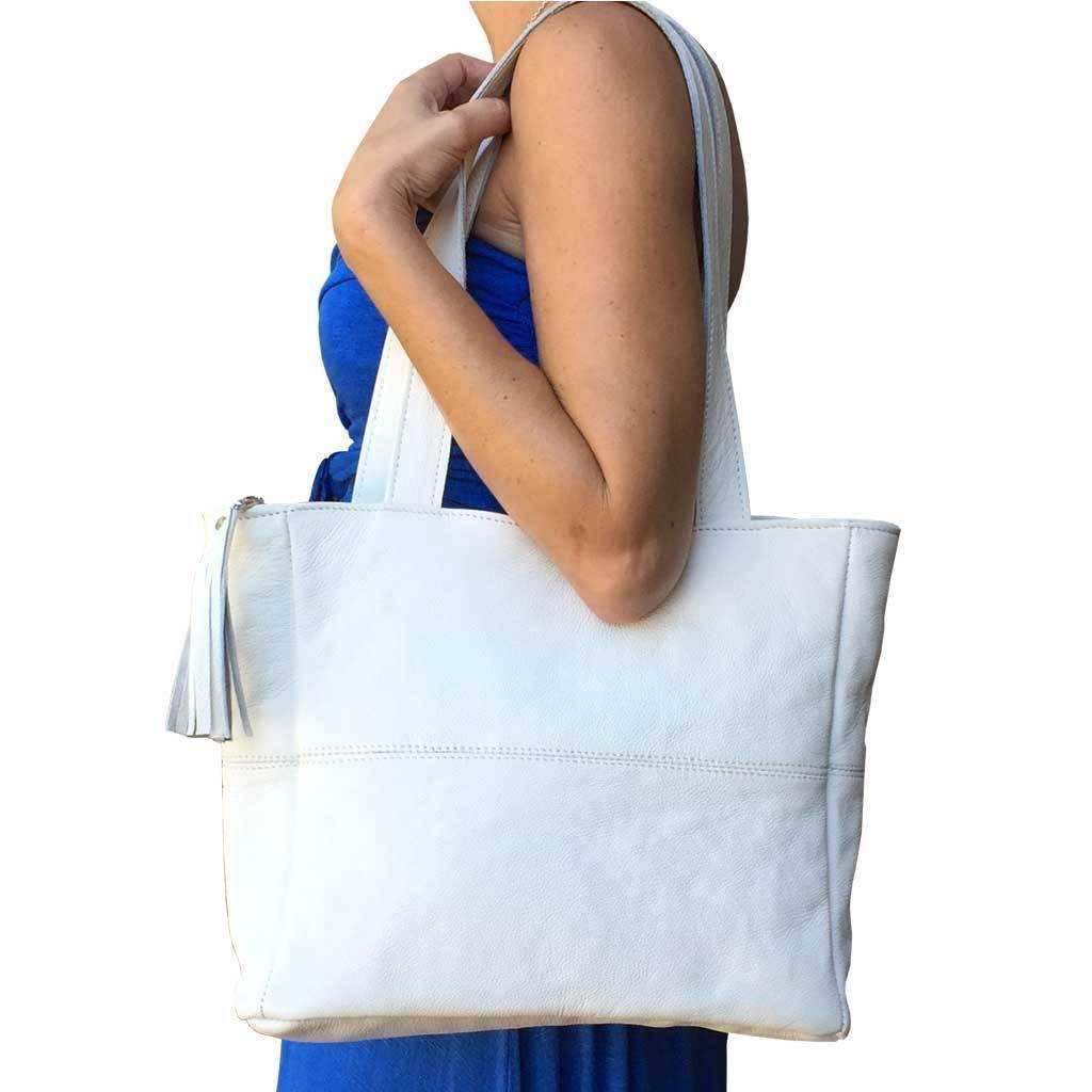 Mirelle Shopper Shoulder Handbag With Outside Zipped Pocket | Genuine Leather - MIRELLE Leather and Lifestyle