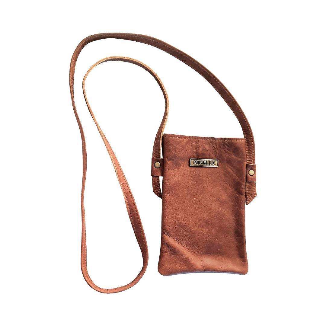 Mirelle Womens Leather Cellphone Sling Crossbody Handbag - MIRELLE Leather and Lifestyle