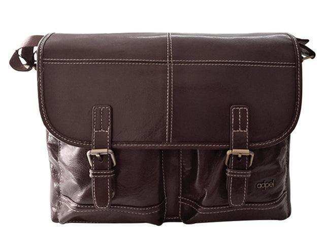 Trendy Messenger Laptop Bag - Genuine Leather - Brown - MIRELLE Leather and Lifestyle