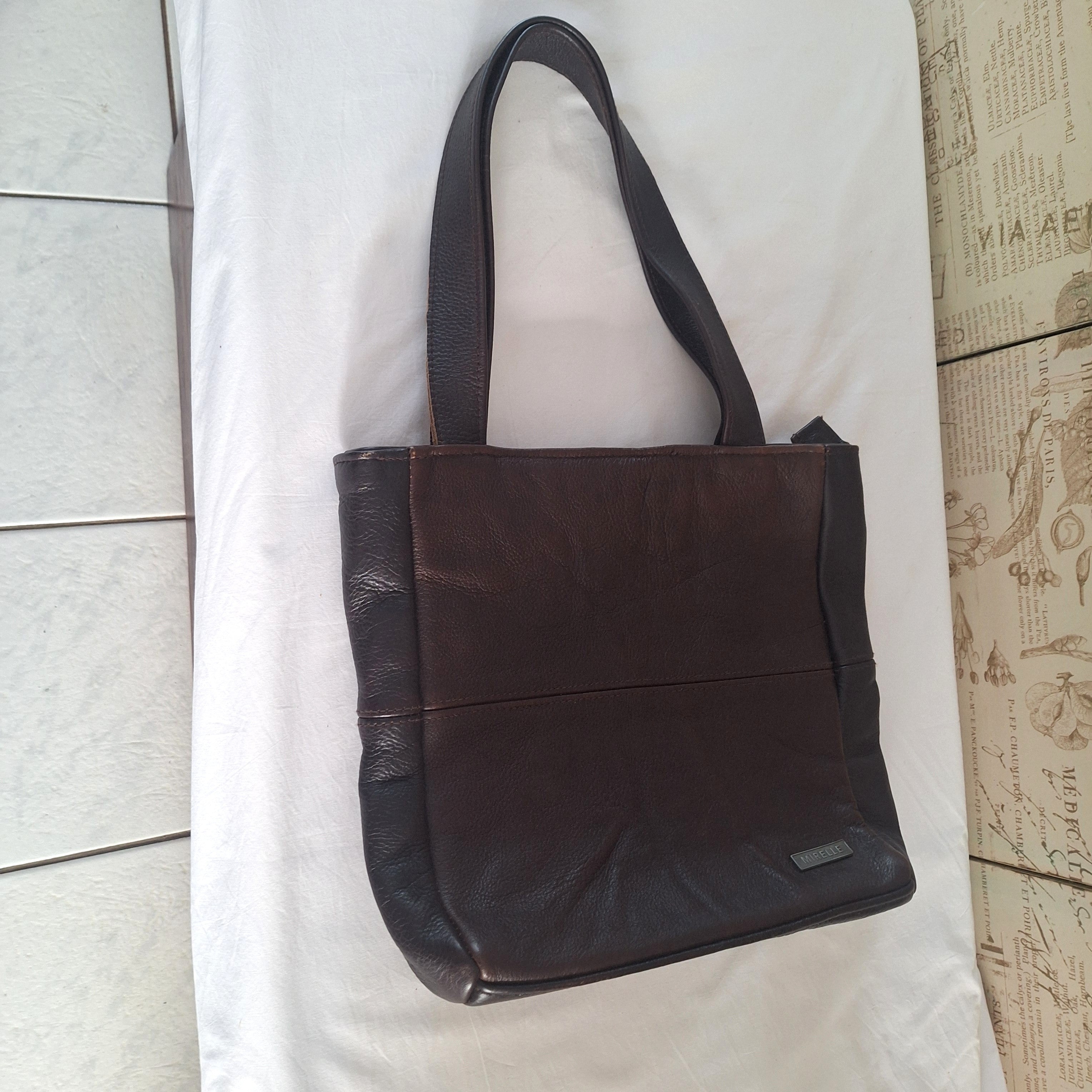 Mirelle Shopper Shoulder Handbag With Outside Zipped Pocket | Genuine Leather - Brown | Stock Room Sale MIRELLE