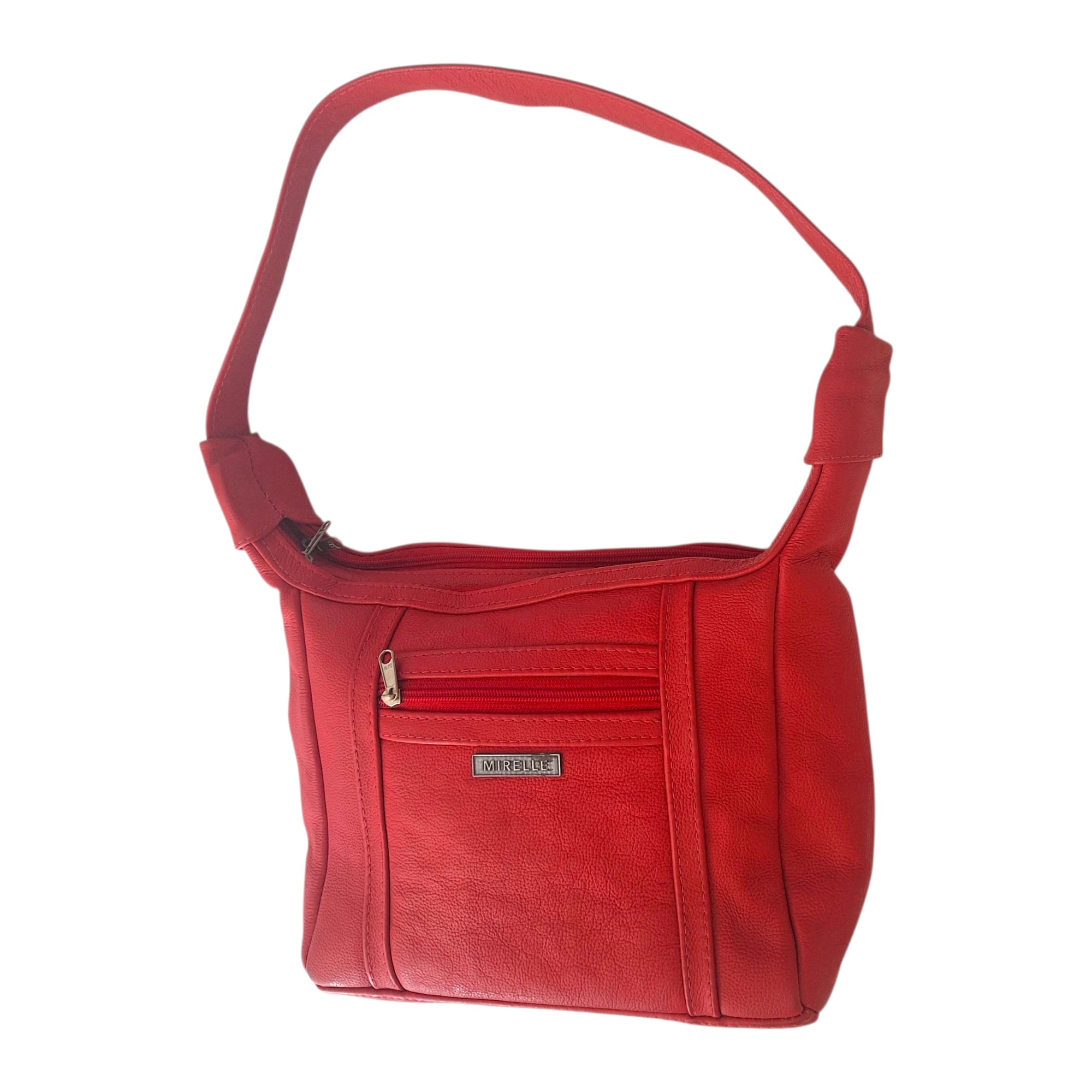 Genuine Leather Under The Arm Shoulder Handbag - Red | MIRELLE
