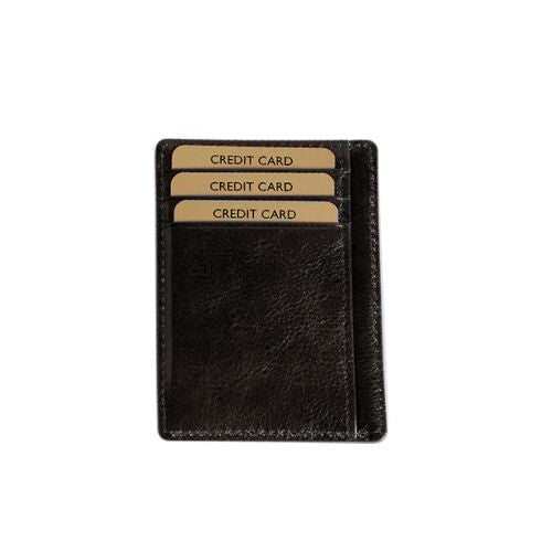 Genuine Leather Pocket Jotter & Card Holder - Black | MIRELLE