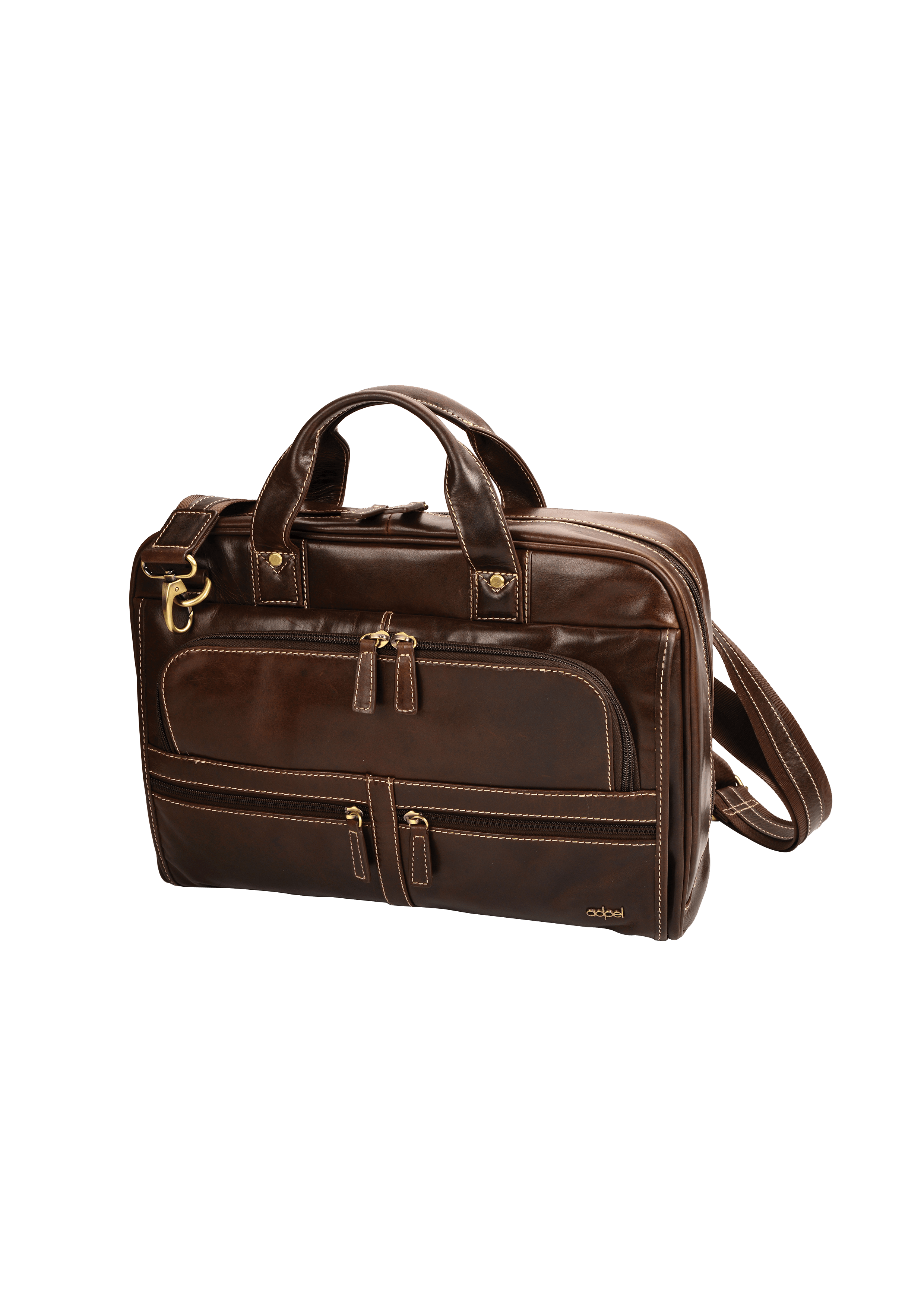 Capri Genuine Leather Computer Laptop Bag - Brown - Mirelle Leather and Lifestyle