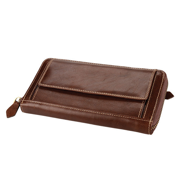 Genuine Leather Zip Closure Purse