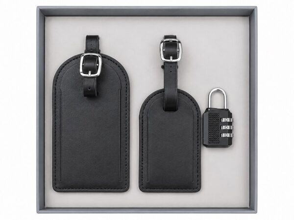 Vegan Leather Luggage Tags & Combination Lock Gift Set | MIRELLE