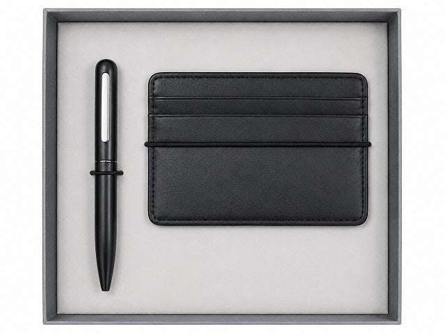 Genuine Leather Jiffy Jotter & Pen Gift Set - Black | MIRELLE