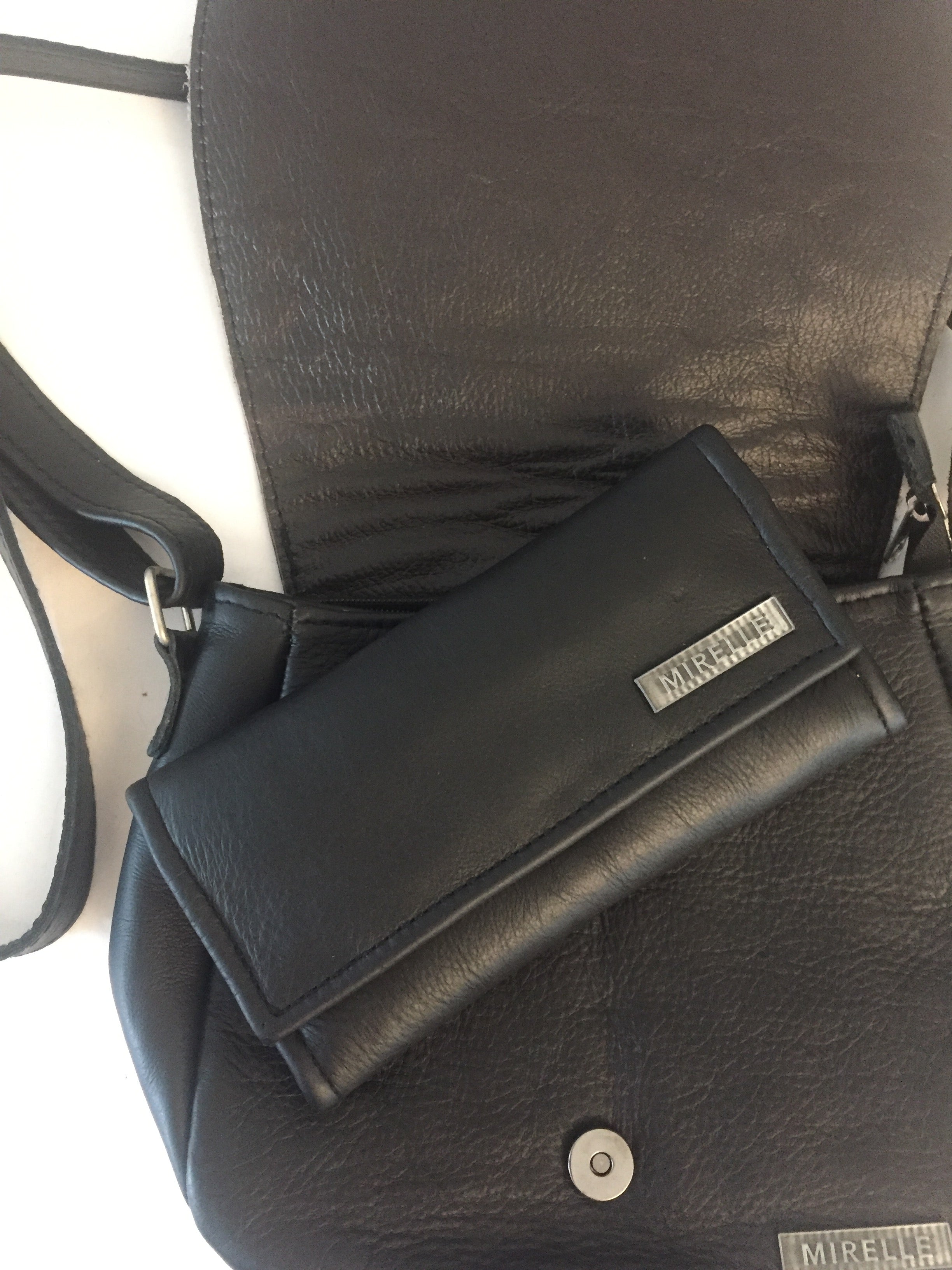 Mirelle Genuine Leather Classic Ladies Purse - Black