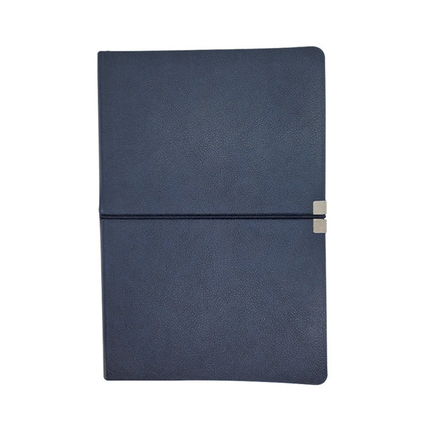 A5 Vegan Leather Flexi Notebook with Elastic - Blue | MIRELLE