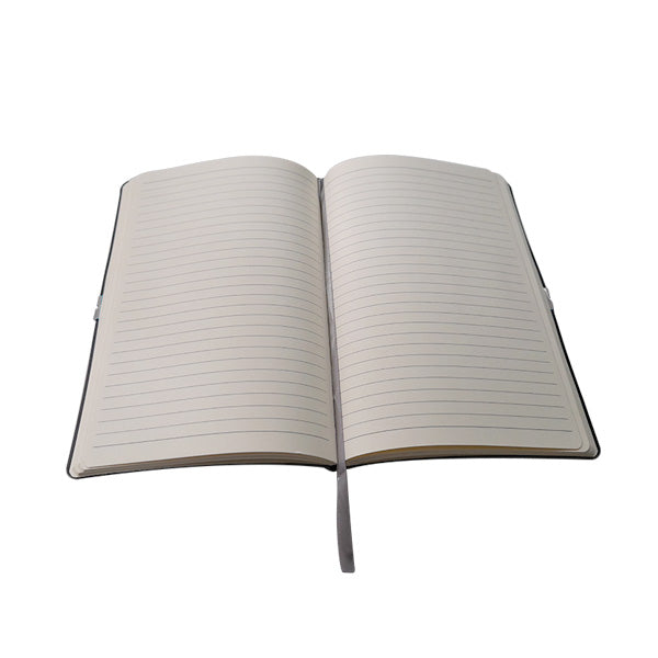 A5 Vegan Leather Flexi Notebook with Elastic - Grey | MIRELLE