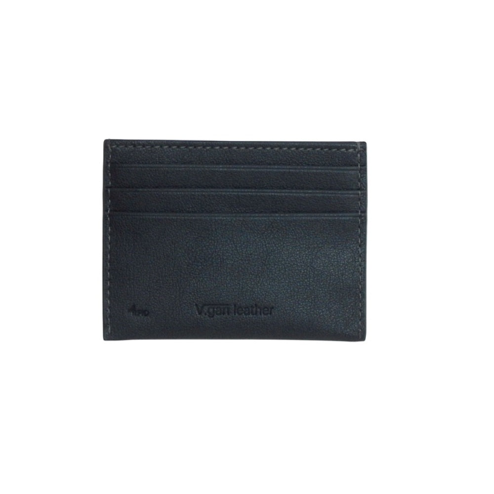 Vegan Leather RFID Flat Card Holder - Black | MIRELLE