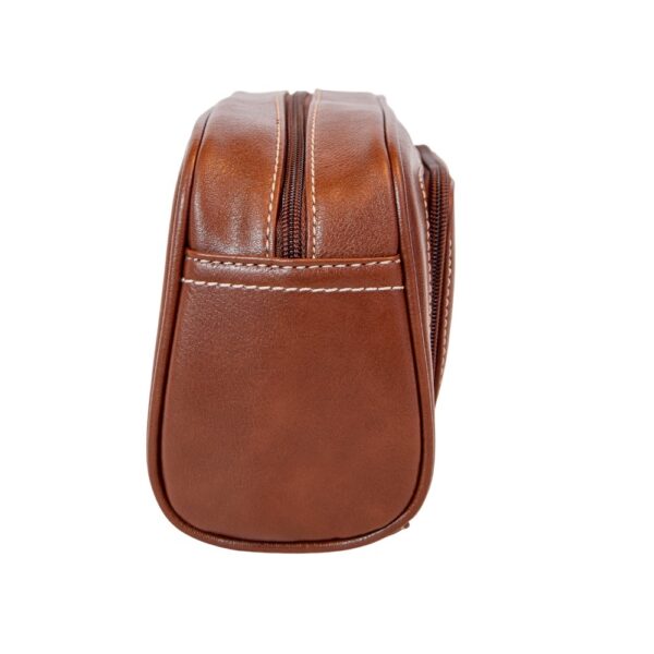 Vegan Leather Wetpack Toiletry Bag - Brown | MIRELLE