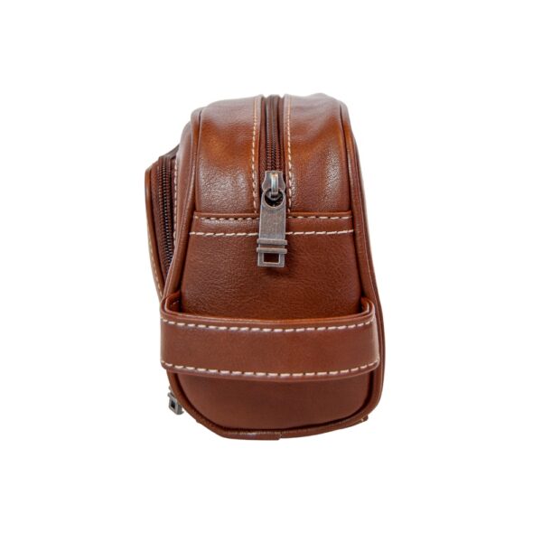 Vegan Leather Wetpack Toiletry Bag - Brown | MIRELLE