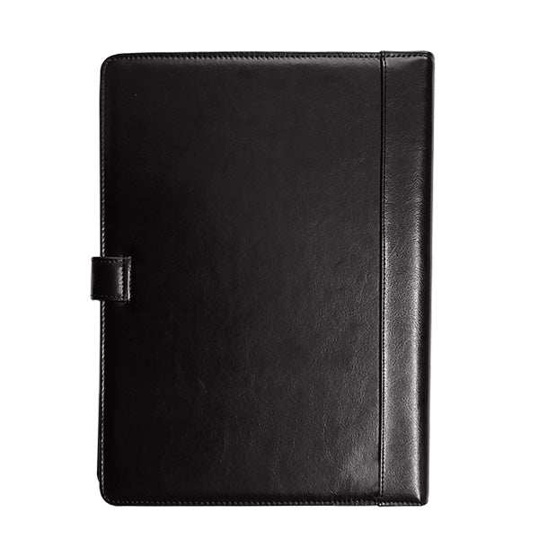 A4 Adpel Leather Folder with Tab Closure - Black - Mirelle Leather and Lifestyle