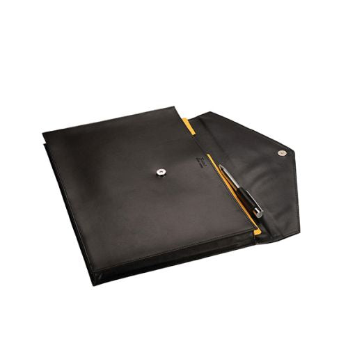 Genuine Leather A4 Document Holder with Magnetic Closure - Black | Mirelle ZA A4 Folder Mirelle Leather and Lifestyle