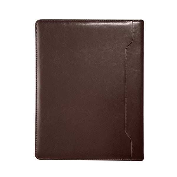 A4 Genuine Leather Executive Zipped Folder with Notepad and Multiple Interior Pockets - Brown | MIRELLE ZA Folder Mirelle Leather and Lifestyle