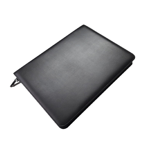 A4 Genuine Leather Executive Zipped Folio Folder with Zipped Inside Pocket - Black | MIRELLE ZA Folder Mirelle Leather and Lifestyle