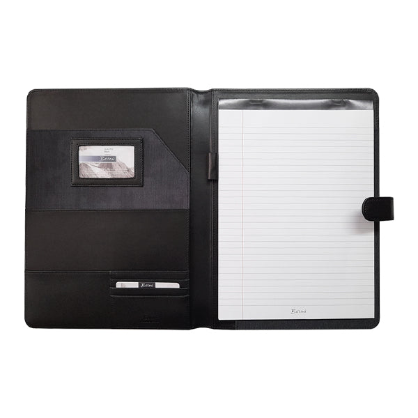 A4 Tuscan Genuine Leather Folder with Tab Closure - Black | MIRELLE ZA Folder Mirelle Leather and Lifestyle
