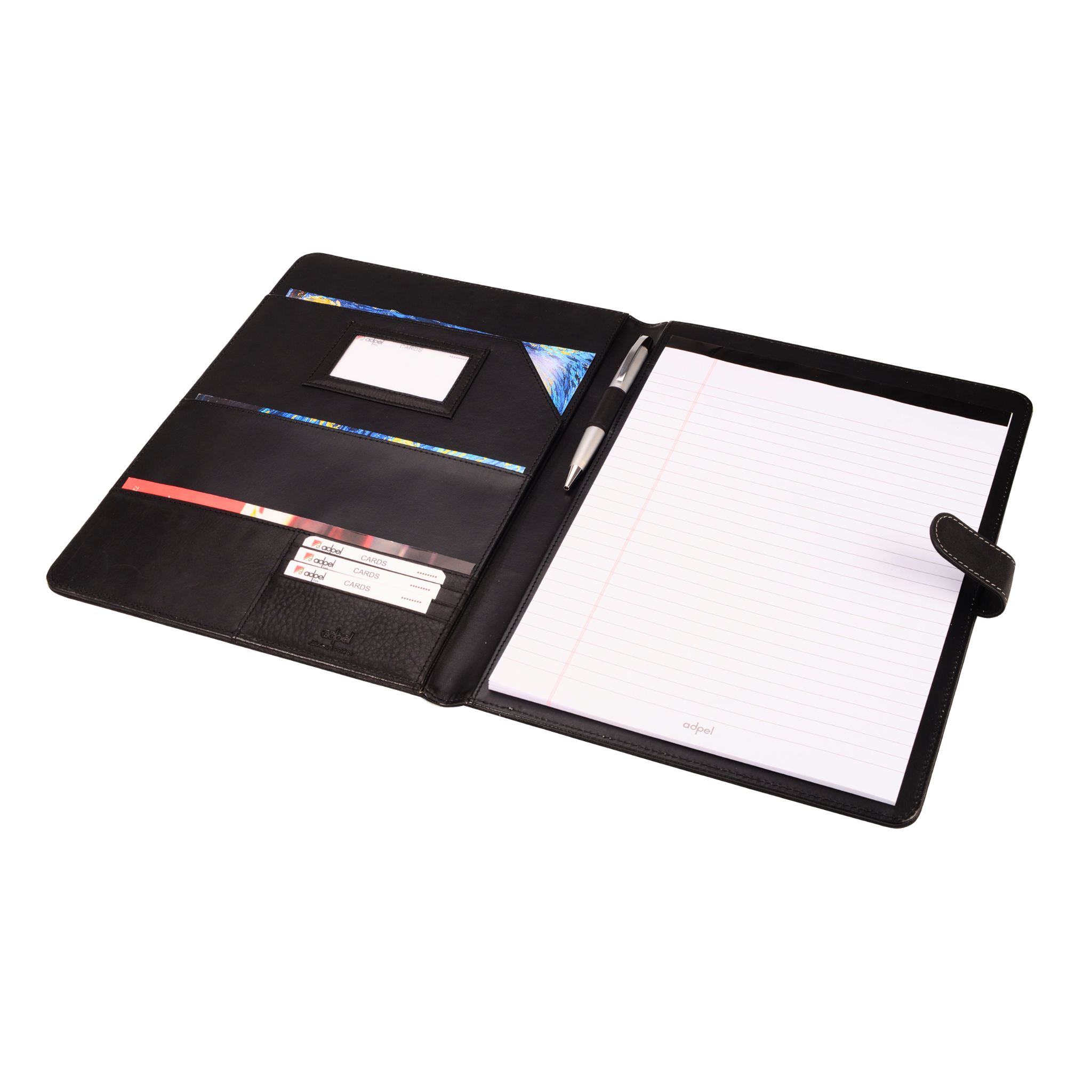 A4 Tuscan Genuine Leather Folder with Tab Closure - Black | MIRELLE ZA Folder Mirelle Leather and Lifestyle