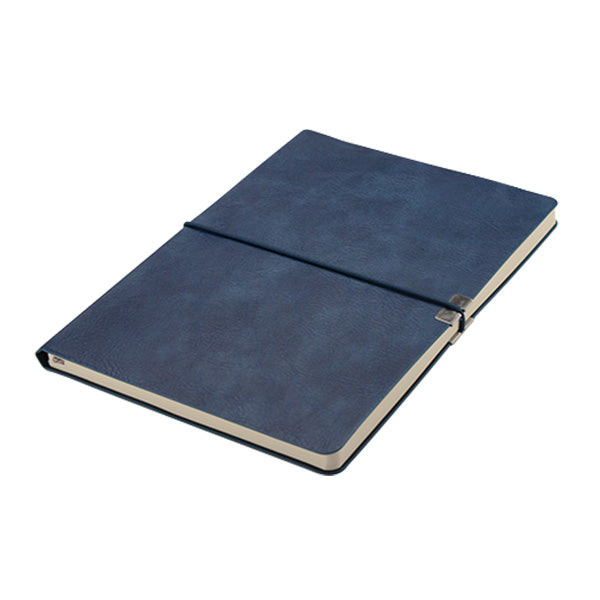 A5 Vegan Leather Flexi Notebook with Elastic - Blue | MIRELLE
