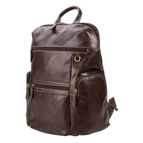 Adpel Genuine Leather Day Tripper 15.4 Laptop Backpack - Brown - MIRELLE Leather and Lifestyle