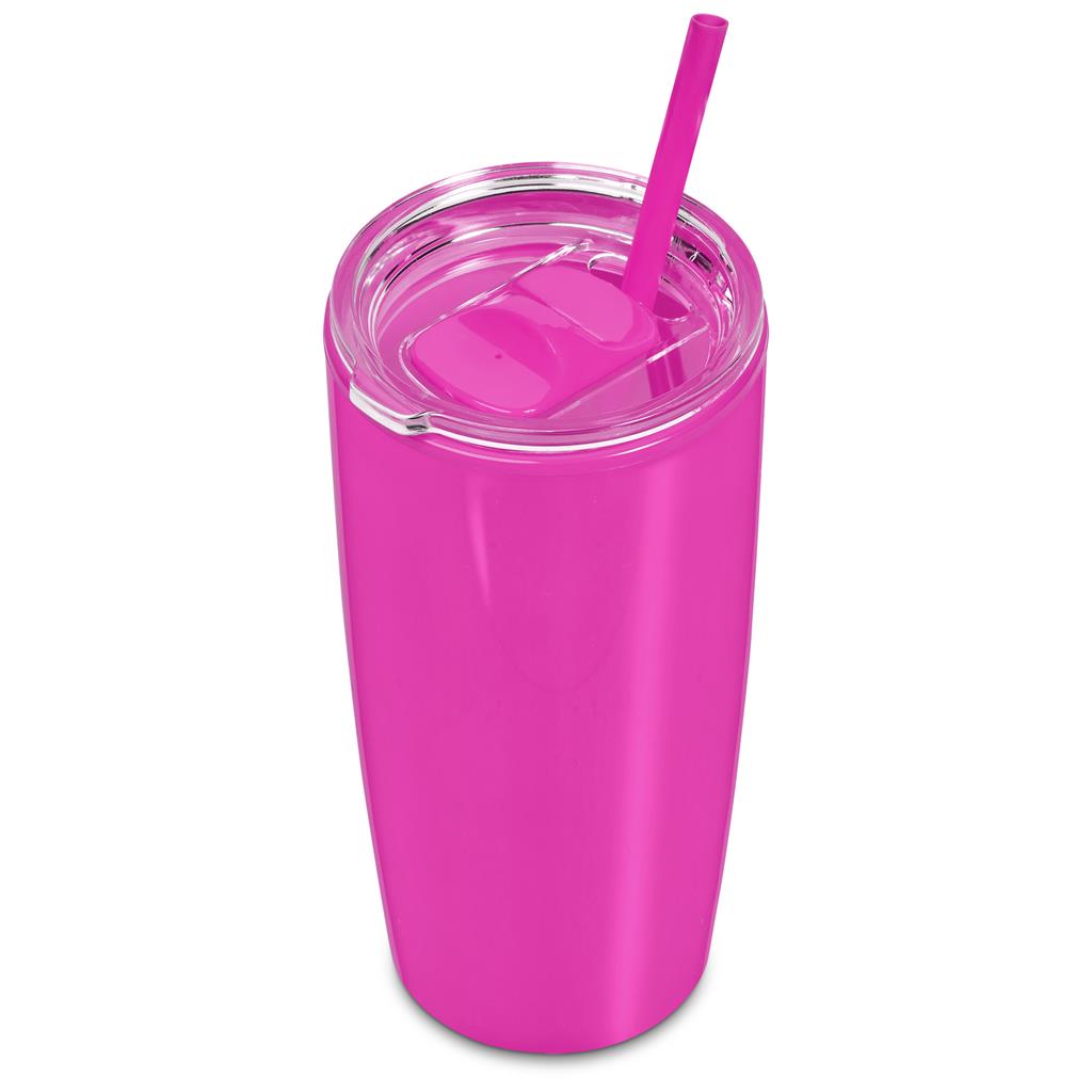 Altitude Daytona Plastic 2-in-1 Double-Wall Tumbler & Straw - 600ml Mirelle Leather and Lifestyle