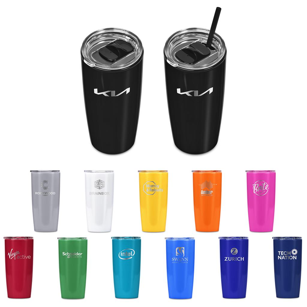 Altitude Daytona Plastic 2-in-1 Double-Wall Tumbler & Straw - 600ml Mirelle Leather and Lifestyle