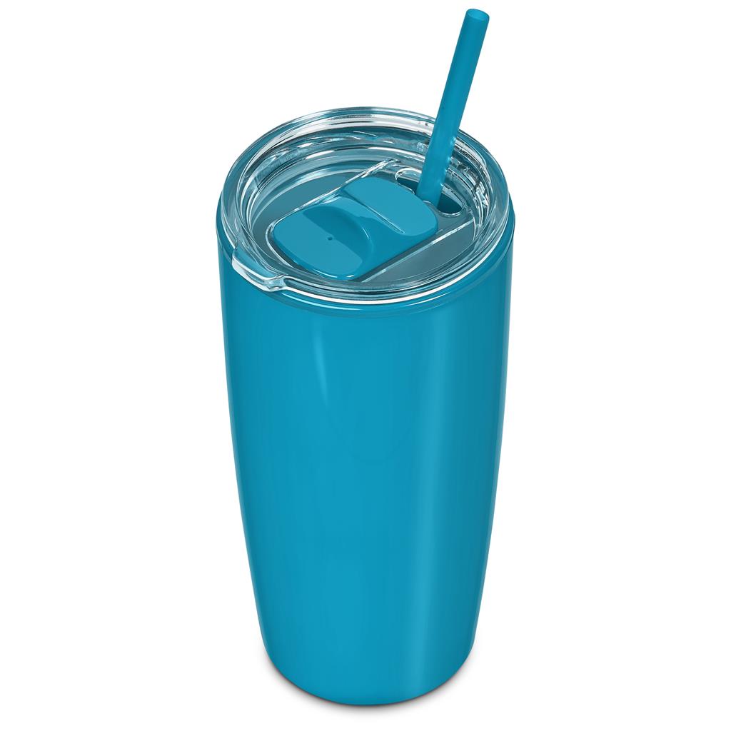 Altitude Daytona Plastic 2-in-1 Double-Wall Tumbler & Straw - 600ml Mirelle Leather and Lifestyle