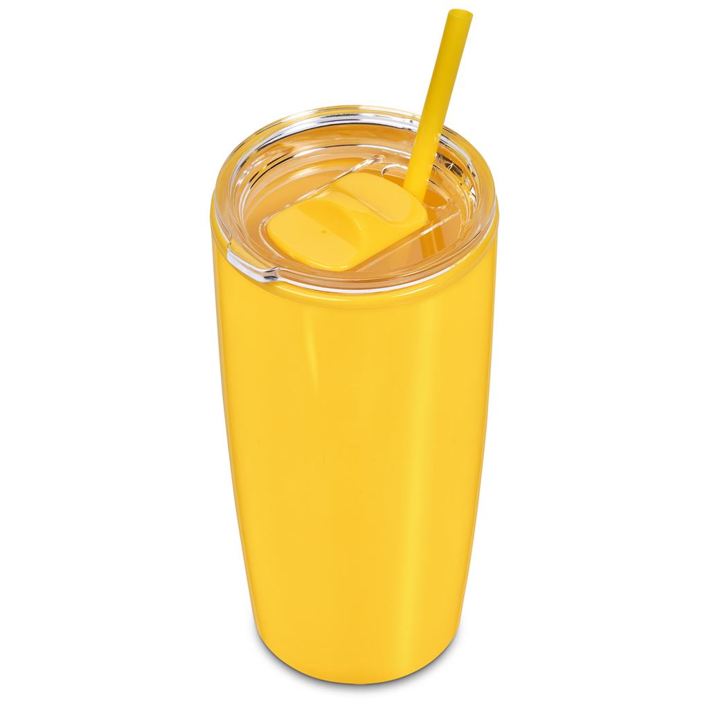 Altitude Daytona Plastic 2-in-1 Double-Wall Tumbler & Straw - 600ml Mirelle Leather and Lifestyle