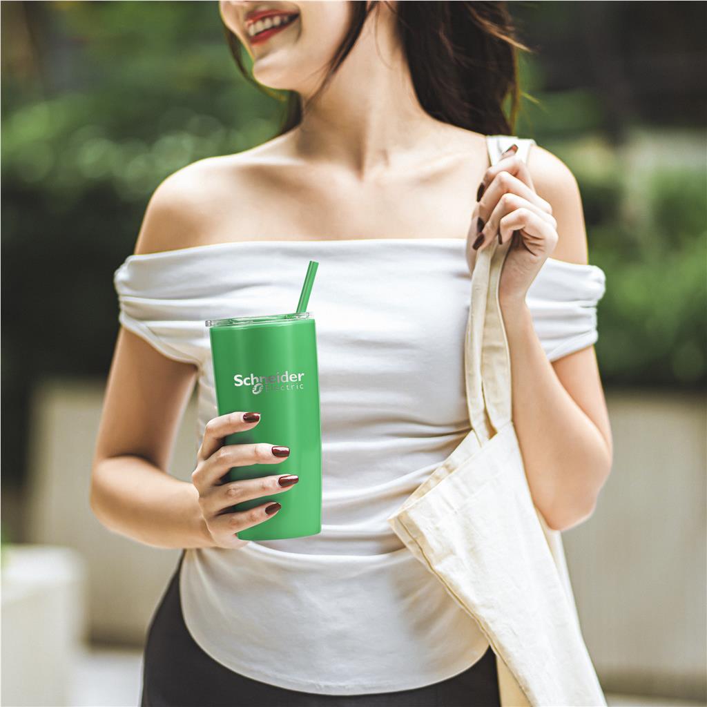 Altitude Daytona Plastic 2-in-1 Double-Wall Tumbler & Straw - 600ml Mirelle Leather and Lifestyle