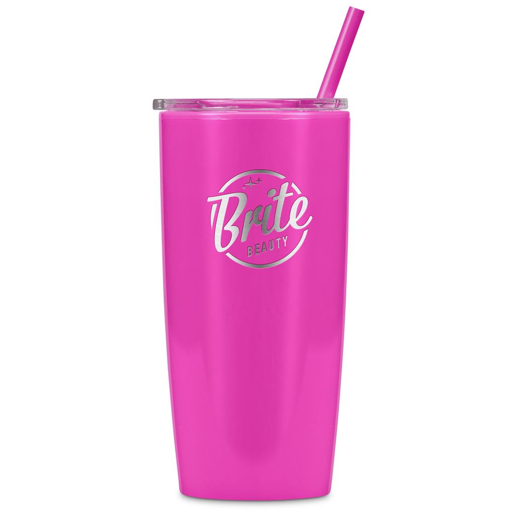 Altitude Daytona Plastic 2-in-1 Double-Wall Tumbler & Straw - 600ml Mirelle Leather and Lifestyle
