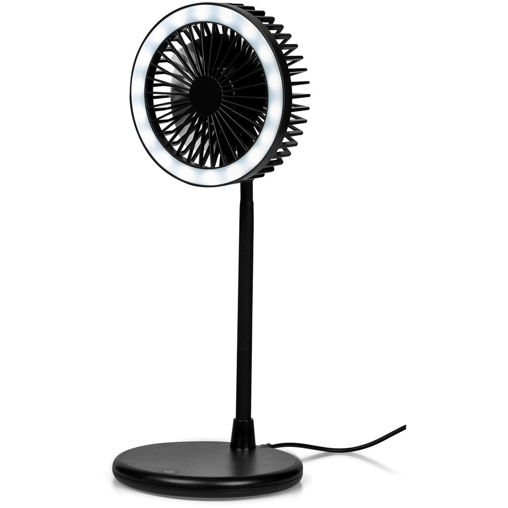 Altitude Light Breeze LED Ring Light Desk Fan Mirelle Leather and Lifestyle