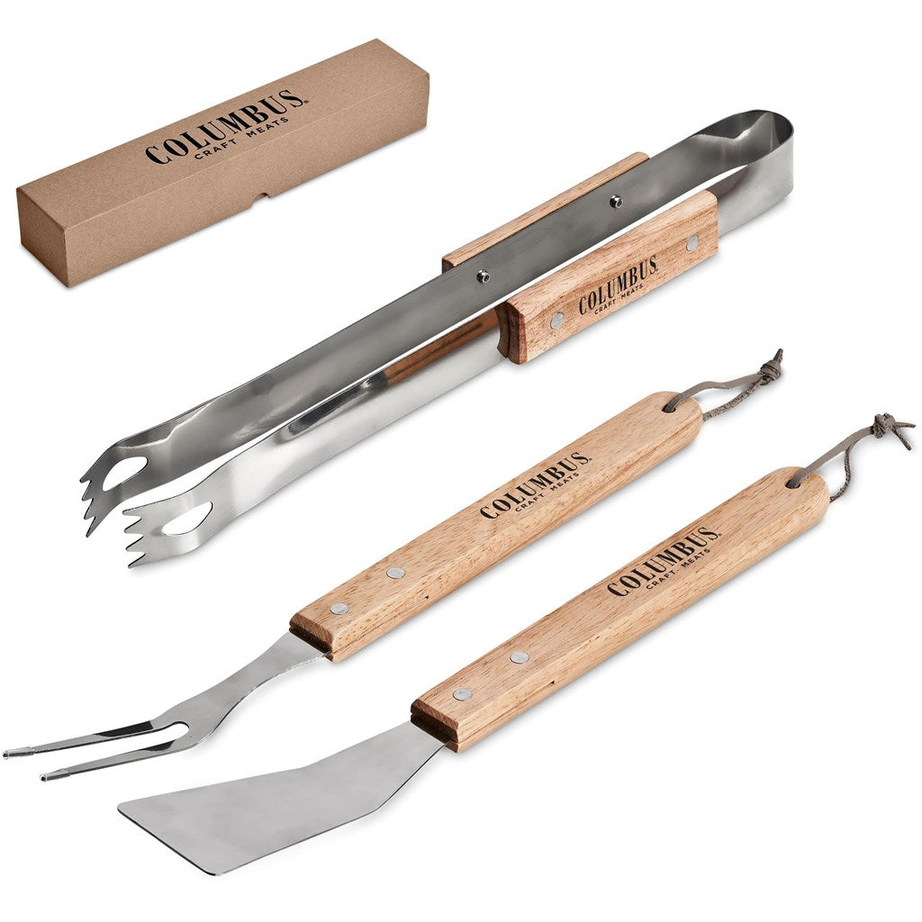 Altitude Palma Bamboo 3-Piece Braai Set Mirelle Leather and Lifestyle