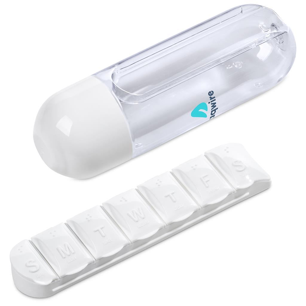 Altitude Vita-Stream Pill Box Plastic Water Bottle - 600ml Mirelle Leather and Lifestyle
