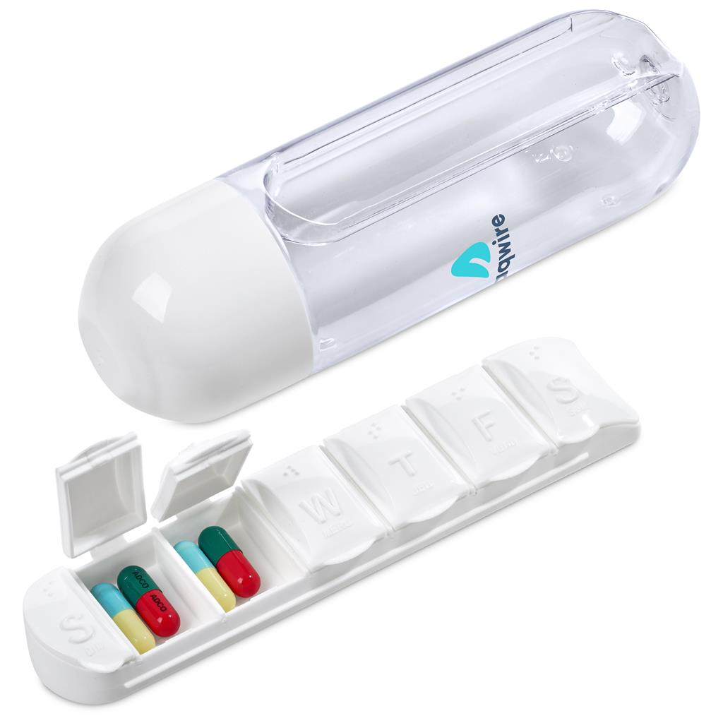 Altitude Vita-Stream Pill Box Plastic Water Bottle - 600ml Mirelle Leather and Lifestyle