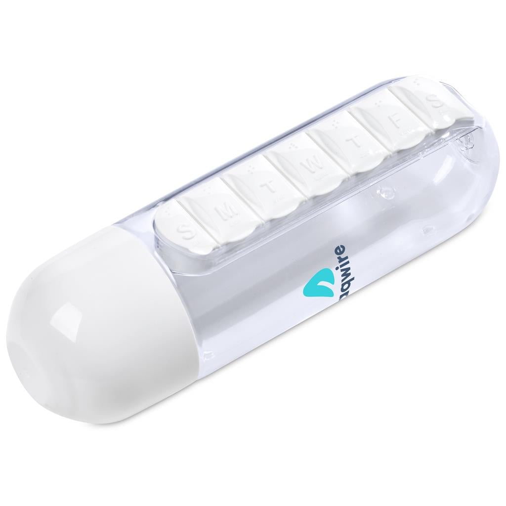Altitude Vita-Stream Pill Box Plastic Water Bottle - 600ml Mirelle Leather and Lifestyle