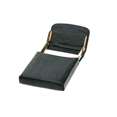 Flip-Up Business Card Holder - Genuine Leather - Black - Mirelle Leather and Lifestyle