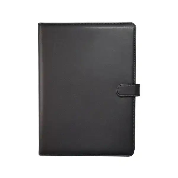 Genuine Leather A4 Folder with Notepad and Tab Closure - Black | Mirelle ZA A4 Folder Mirelle Leather and Lifestyle