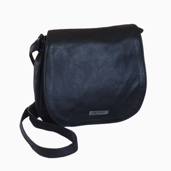 Genuine Leather Crossbody Sling Bag - Black | MIRELLE → Featured Special (Sold)