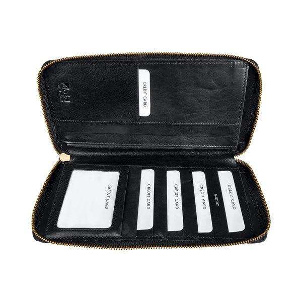 Genuine Leather Dakota Travel Wallet | Zipped Closure | Passport Holder - MIRELLE Leather and Lifestyle