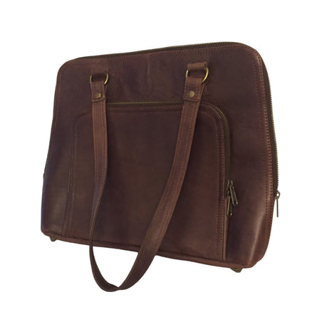 Genuine Leather Sassy Laptop Bag - Ladies - 13-inch - Brown | MIRELLE - MIRELLE Leather and Lifestyle