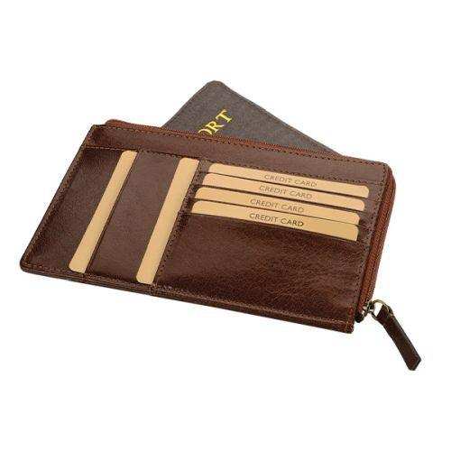 Genuine Leather Zippered Passport | Card | Boarding Pass Travel Holder - MIRELLE - MIRELLE Leather and Lifestyle