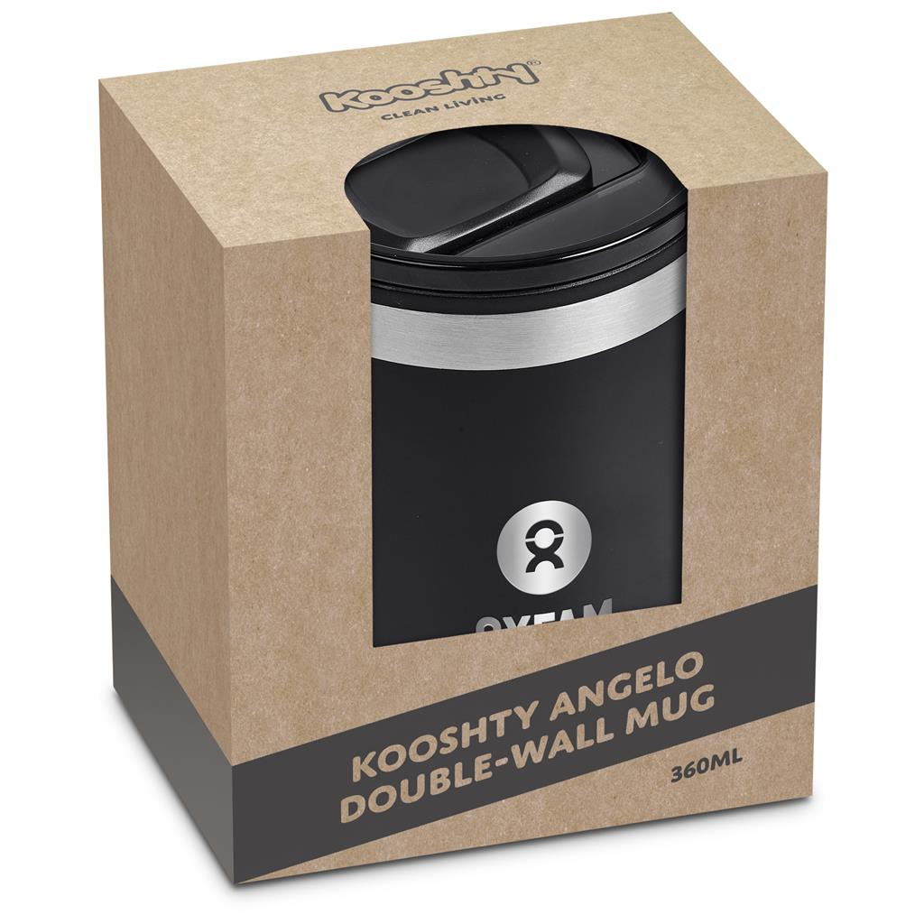 Kooshty Angelo Stainless Steel & Plastic Double-Wall Mug – 360ml ZA Travel Mugs and Tumblers,Drinkware Mirelle Leather and Lifestyle