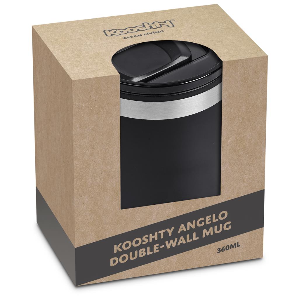 Kooshty Angelo Stainless Steel & Plastic Double-Wall Mug – 360ml ZA Travel Mugs and Tumblers,Drinkware Mirelle Leather and Lifestyle