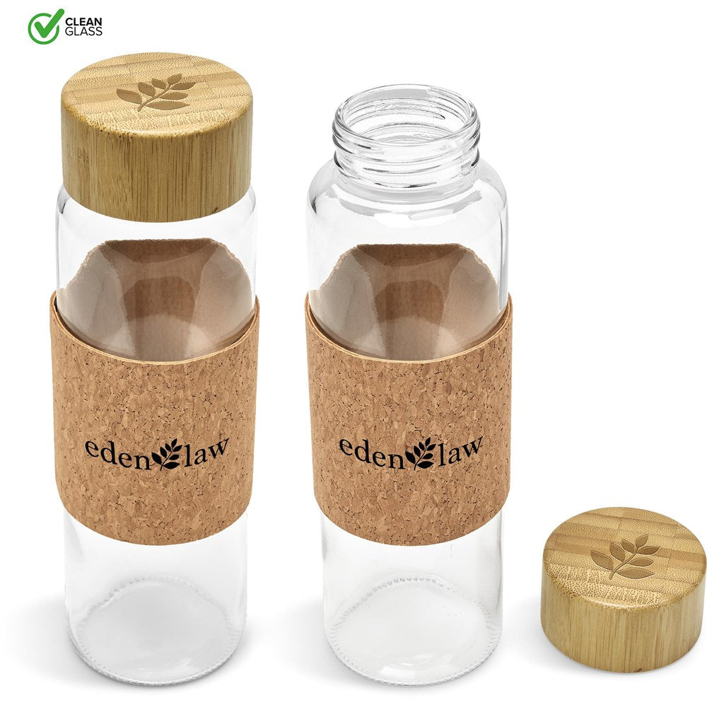 Kooshty Clear Bamboost Glass Water Bottle - 700ml Mirelle Leather and Lifestyle