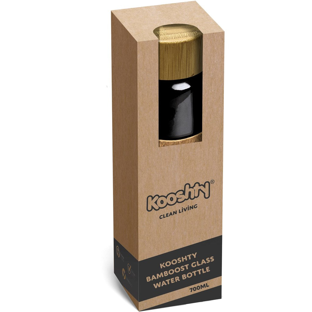Kooshty Clear Bamboost Glass Water Bottle - 700ml Mirelle Leather and Lifestyle