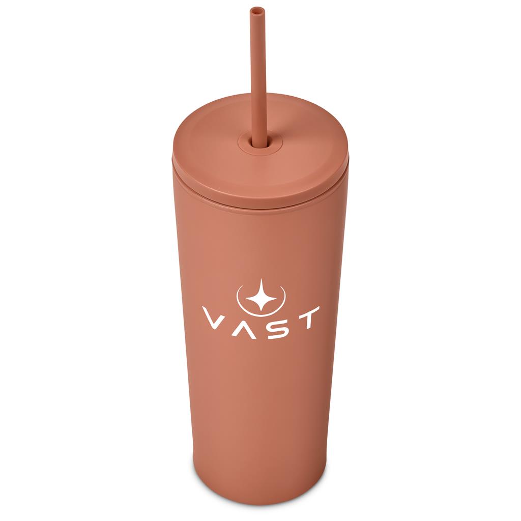 Kooshty Concorde Stainless Steel & Plastic Double-Wall Tumbler & Straw - 720ml Mirelle Leather and Lifestyle