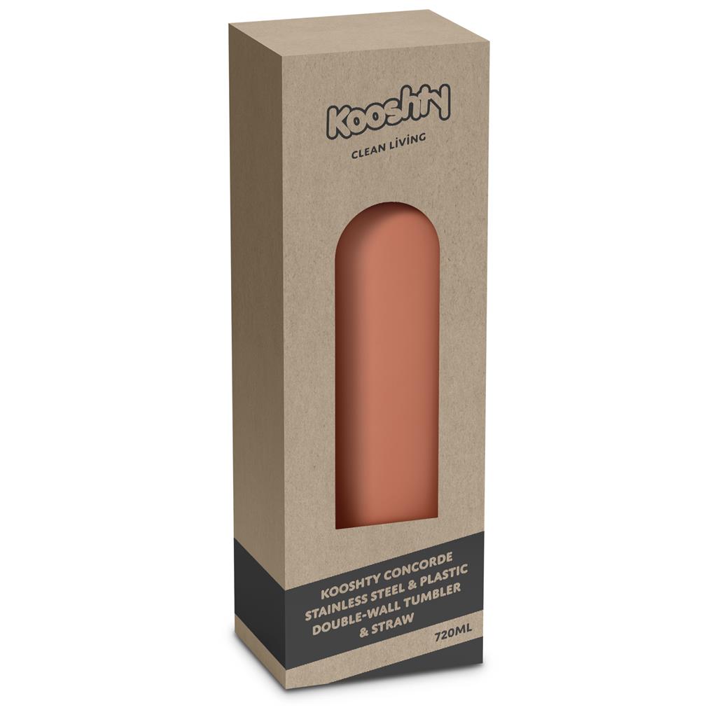 Kooshty Concorde Stainless Steel & Plastic Double-Wall Tumbler & Straw - 720ml Mirelle Leather and Lifestyle