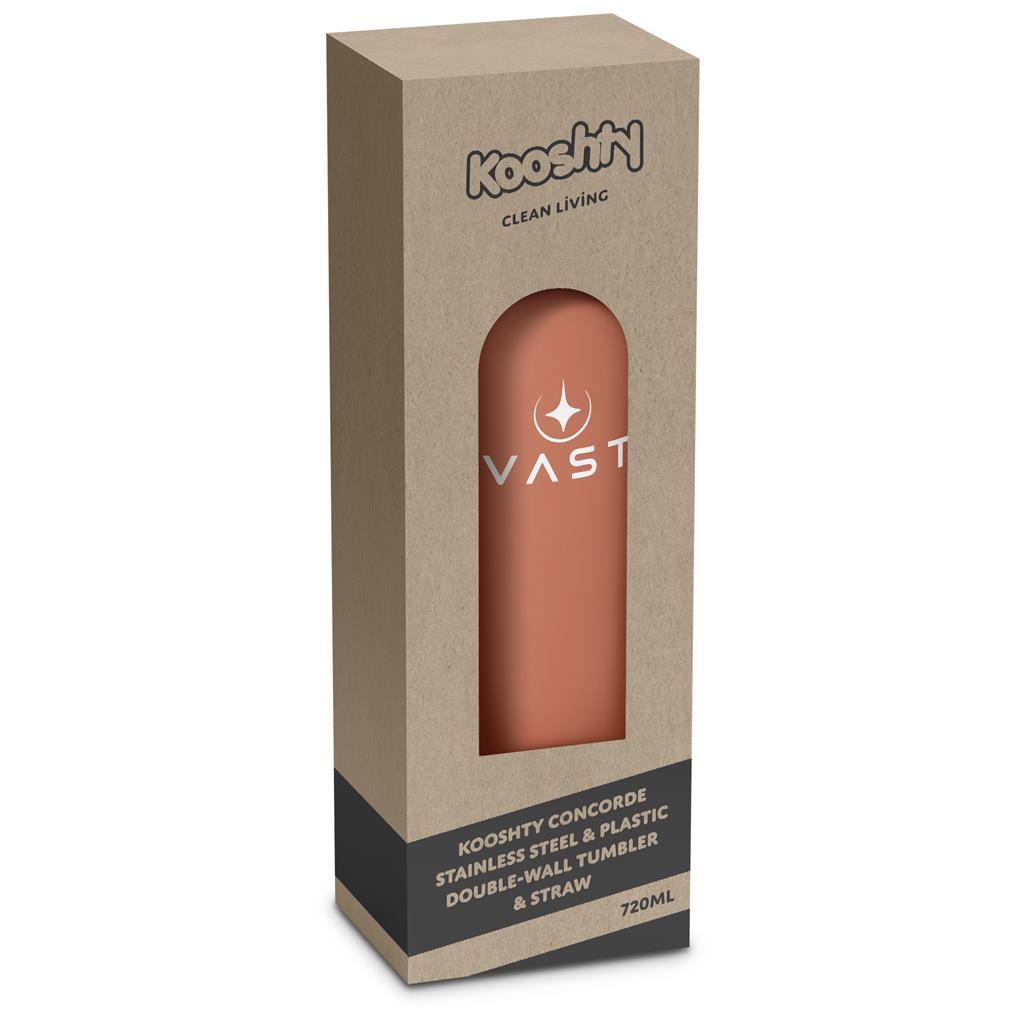 Kooshty Concorde Stainless Steel & Plastic Double-Wall Tumbler & Straw - 720ml Mirelle Leather and Lifestyle
