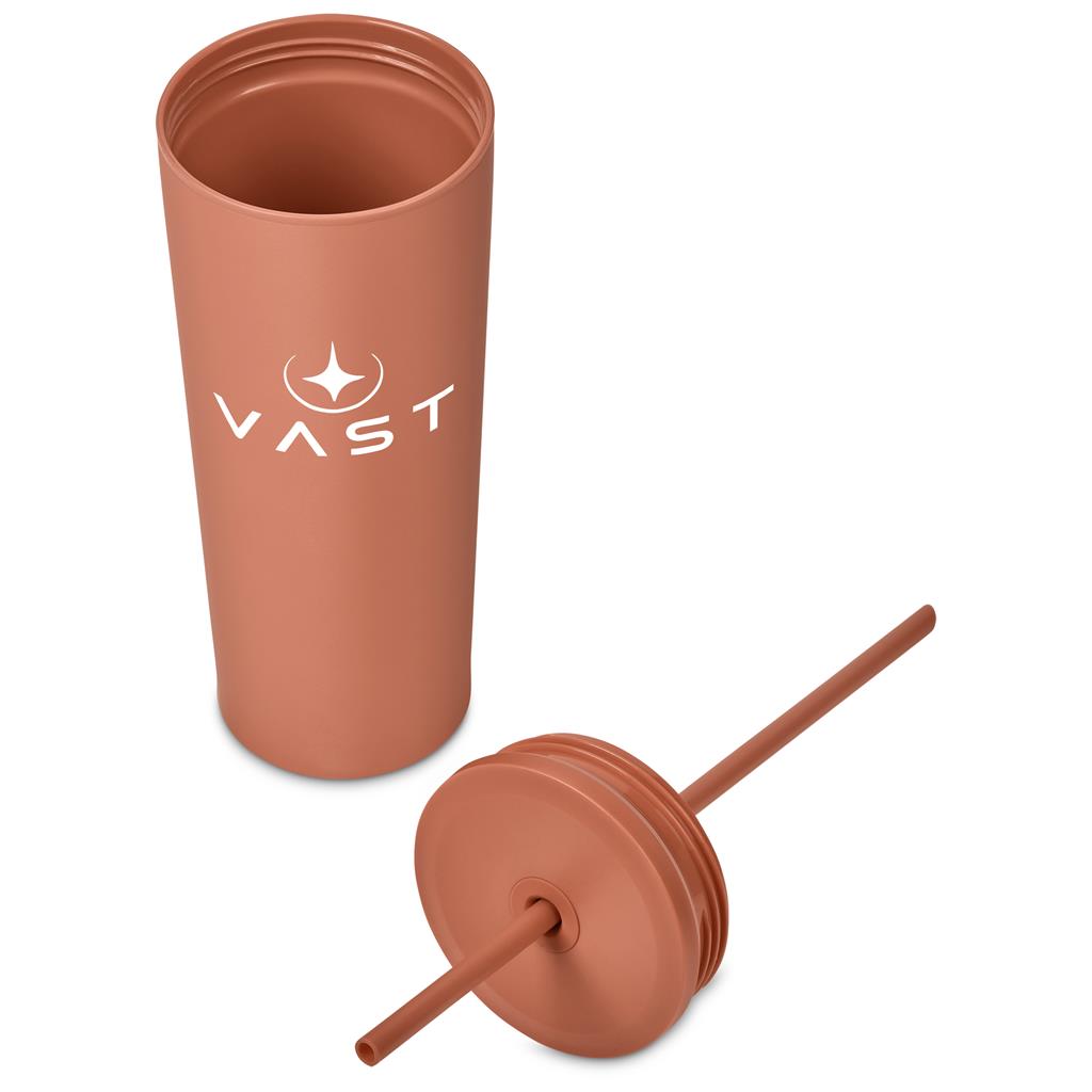 Kooshty Concorde Stainless Steel & Plastic Double-Wall Tumbler & Straw - 720ml Mirelle Leather and Lifestyle