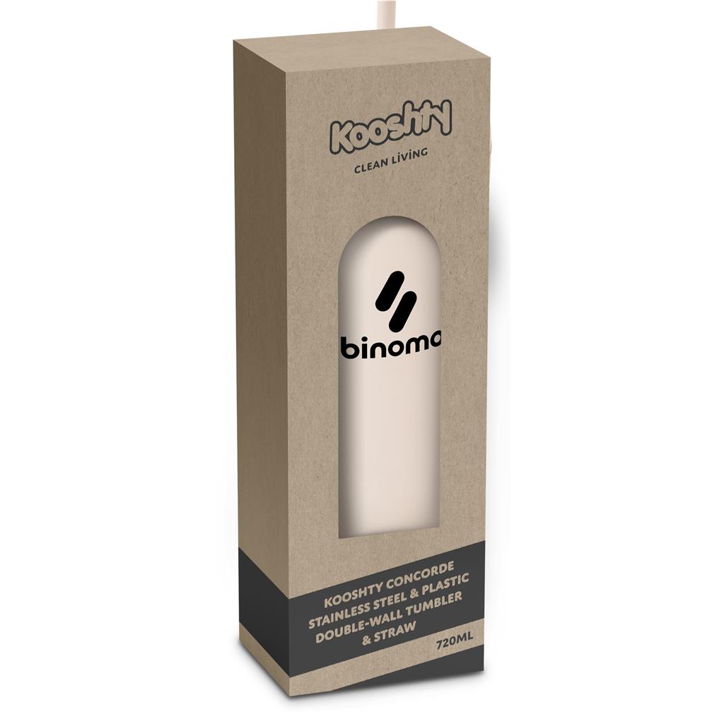 Kooshty Concorde Stainless Steel & Plastic Double-Wall Tumbler & Straw - 720ml Mirelle Leather and Lifestyle